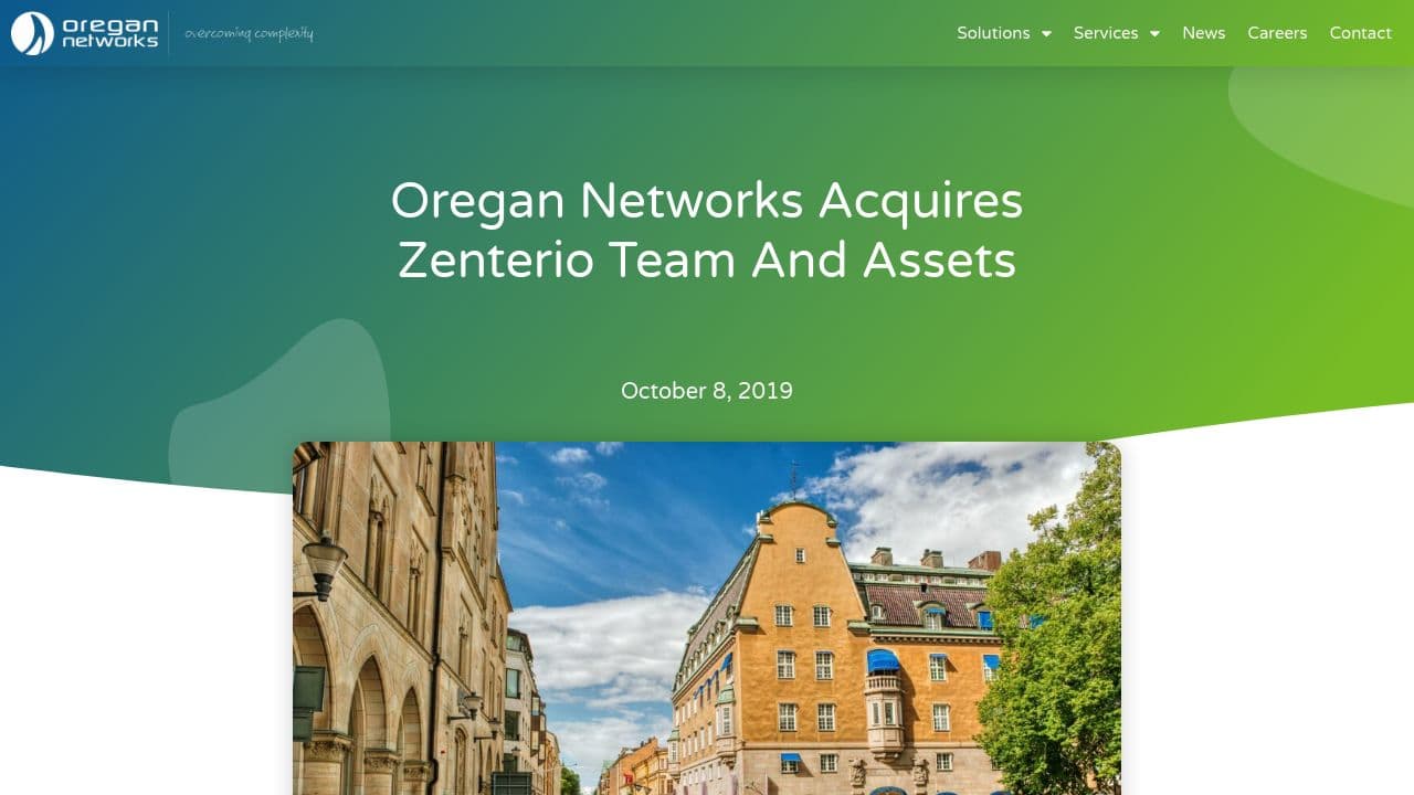 Zenterio AB website screenshot