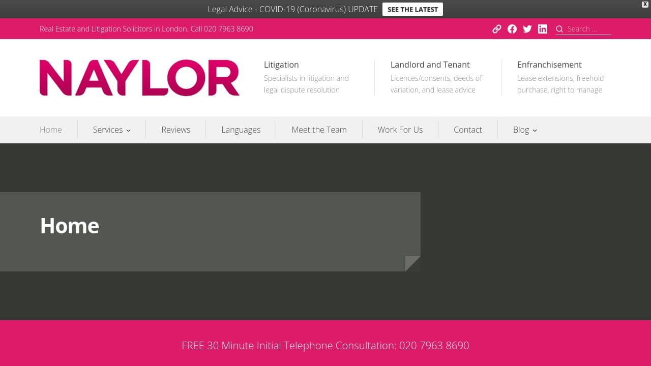 Naylor, Solicitors website screenshot