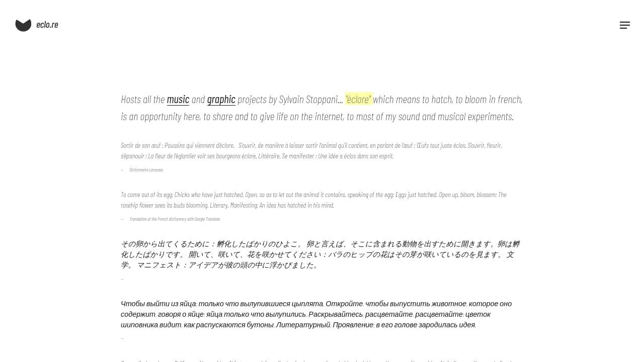 Eclore website screenshot