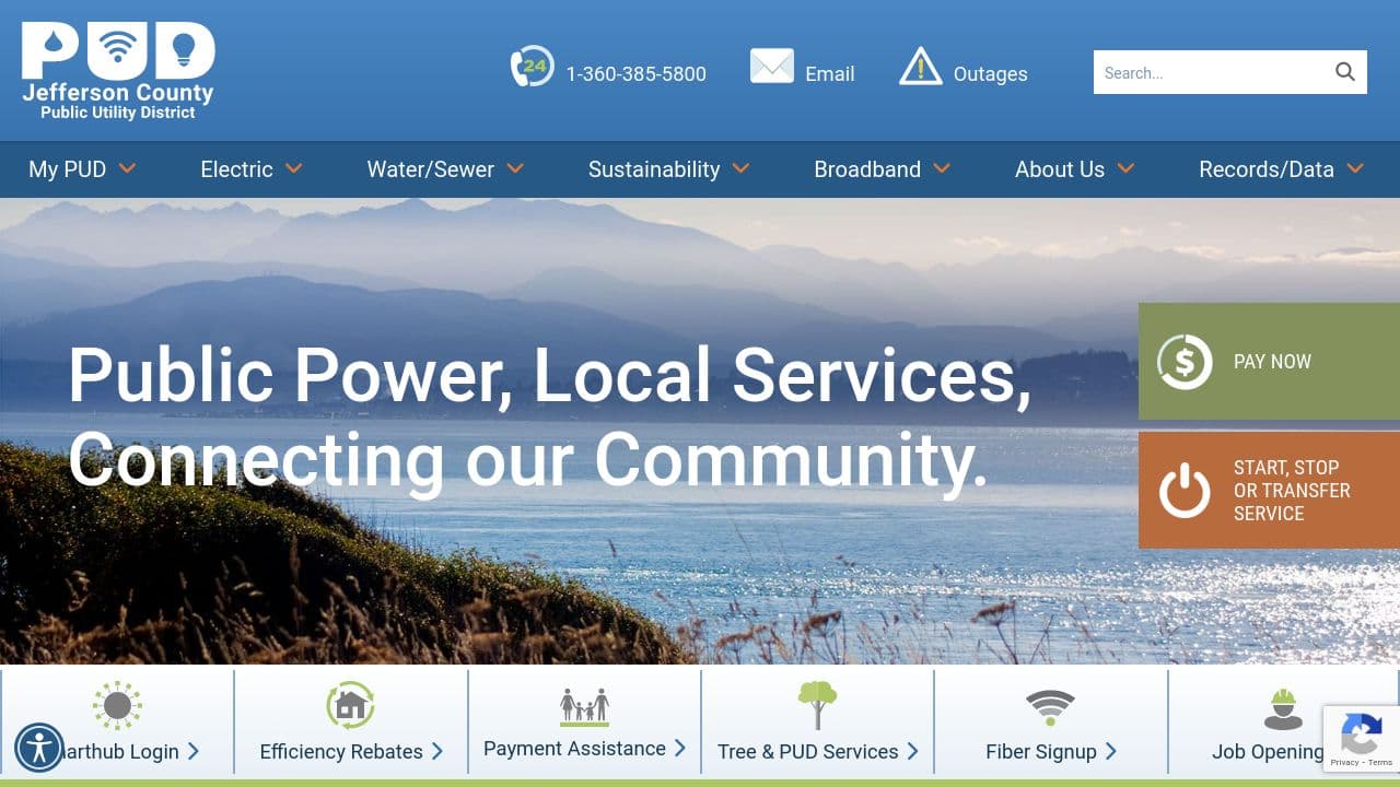Jefferson County PUD website screenshot