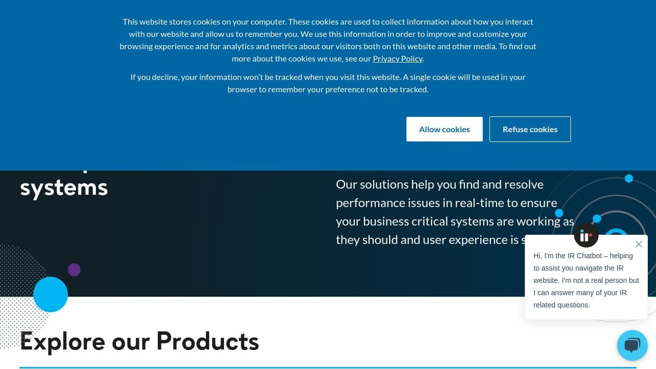 IR website screenshot