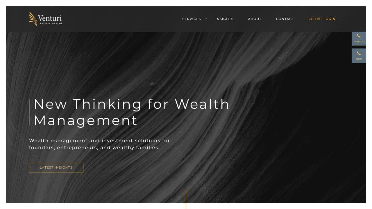venturi private wealth website screenshot