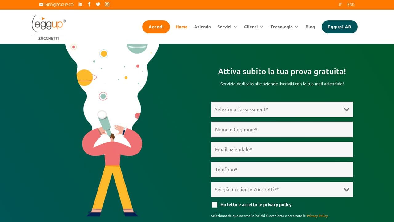 Eggup | Zucchetti Group website screenshot