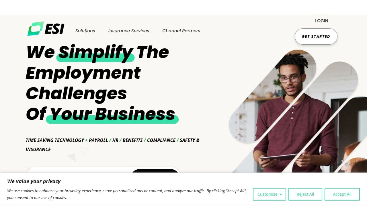 ESI website screenshot
