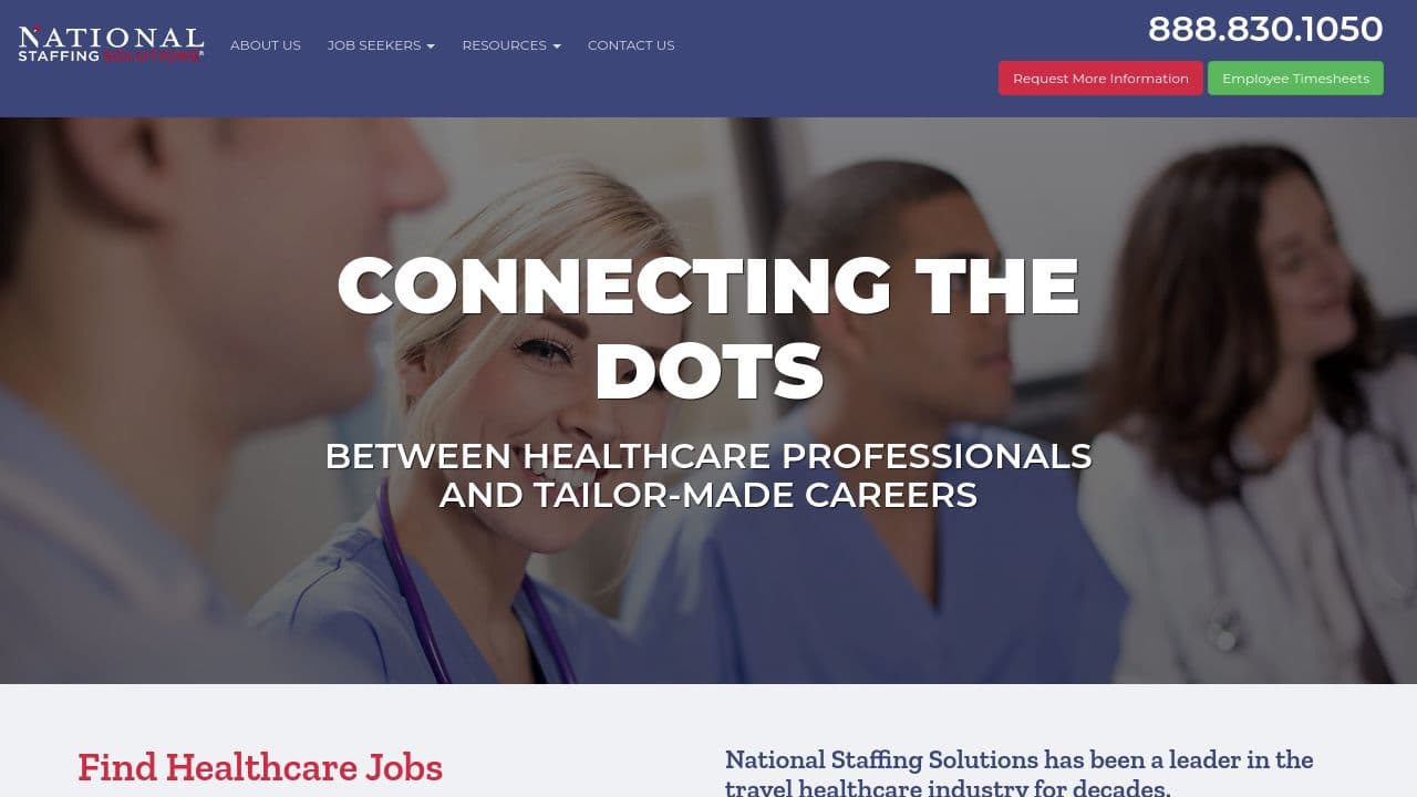 National Staffing Solutions website screenshot