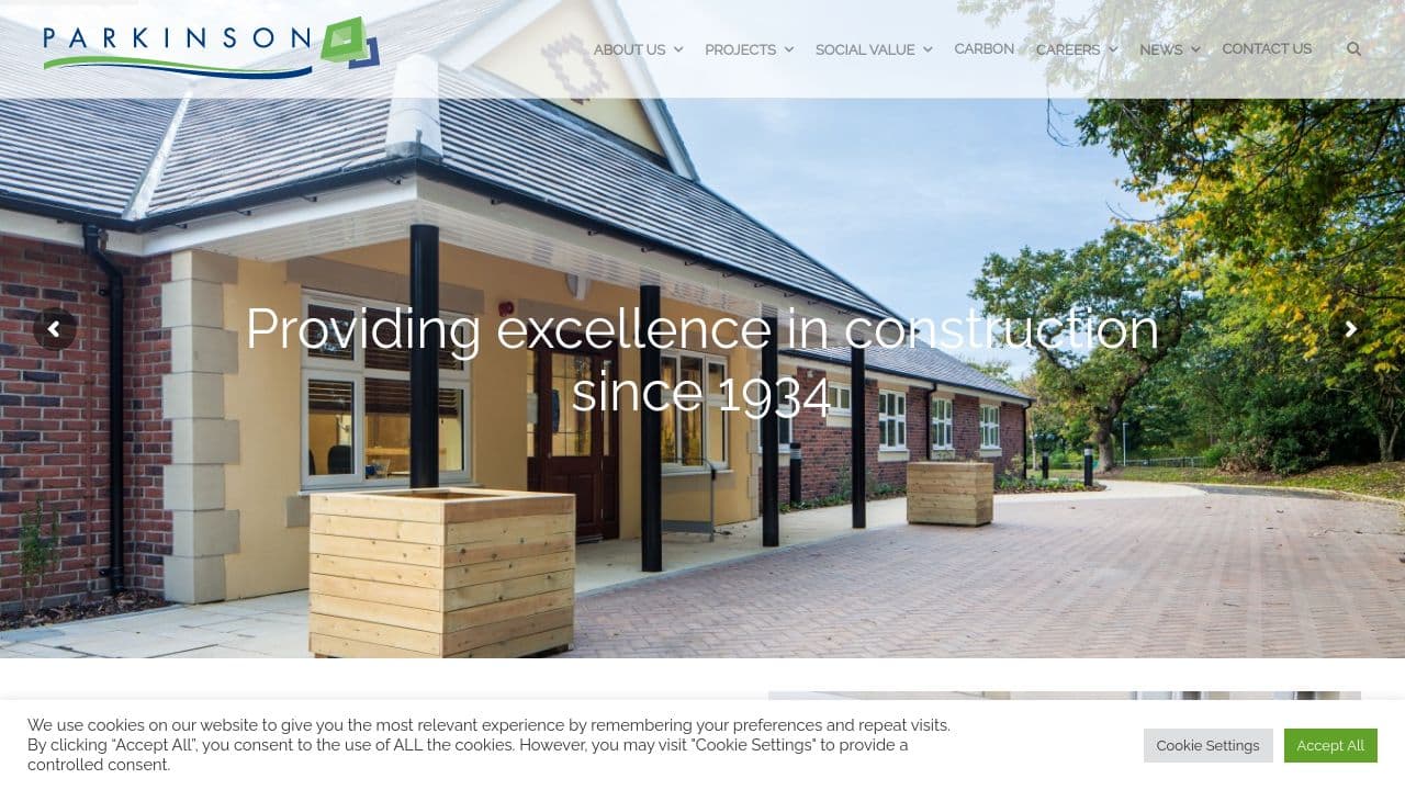 F Parkinson Ltd website screenshot