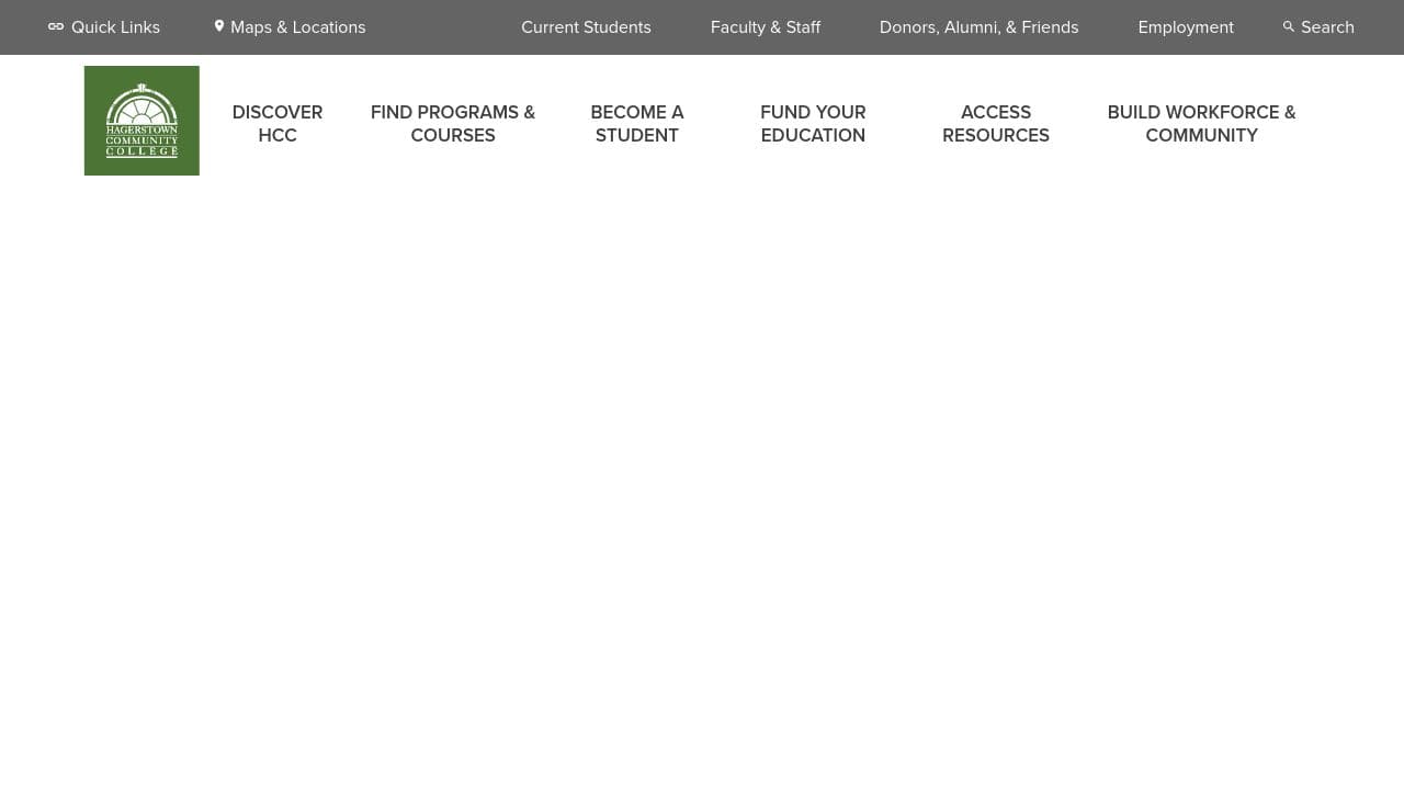 hagerstown community college website screenshot