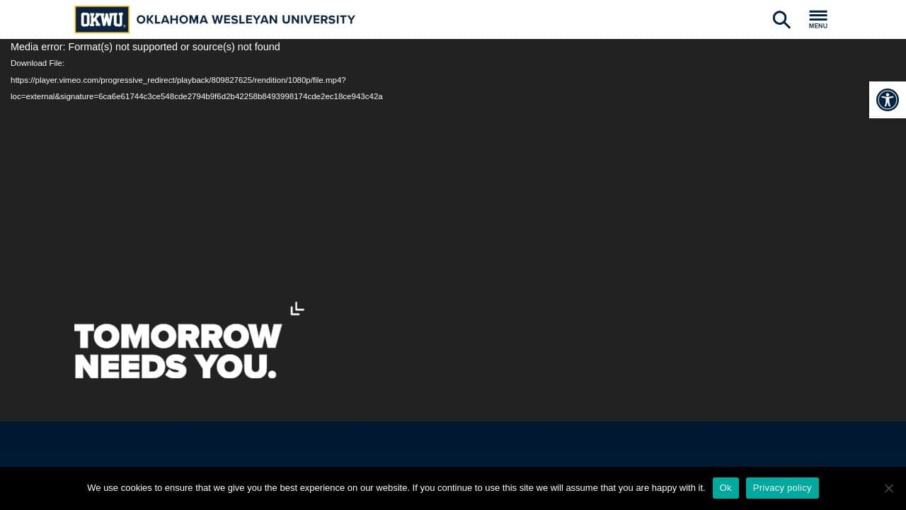 Oklahoma Wesleyan University website screenshot