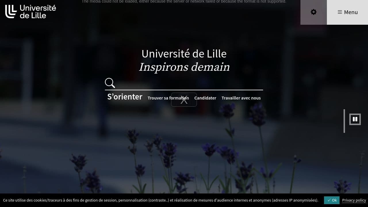 University of Lille 1 Sciences and Technology website screenshot