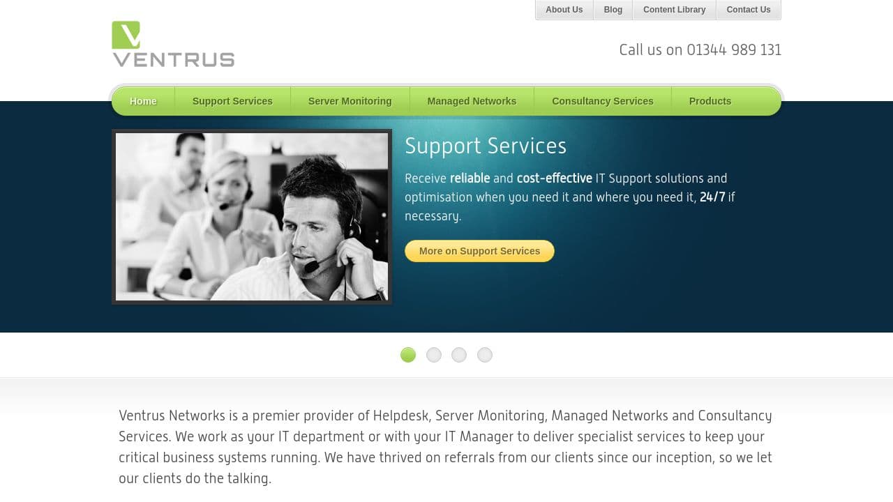 Ventrus website screenshot