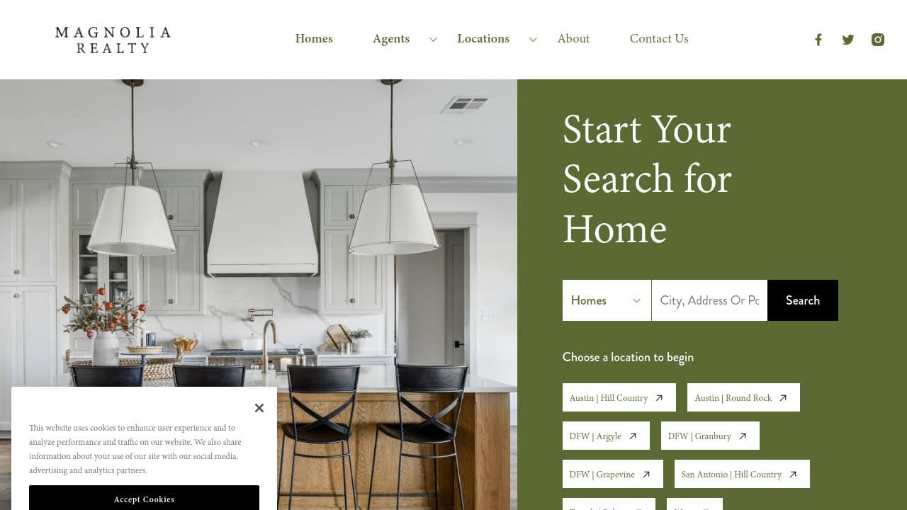 Magnolia Realty website screenshot