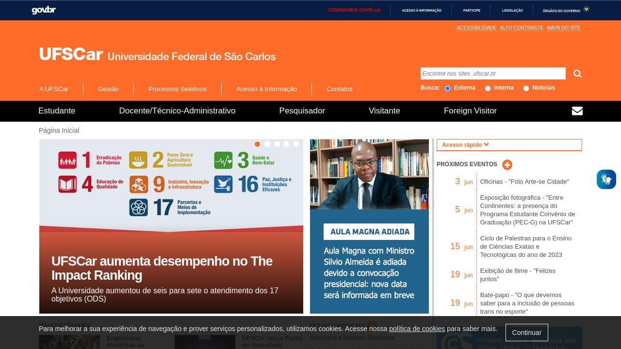 UFSCar - Alumni website screenshot