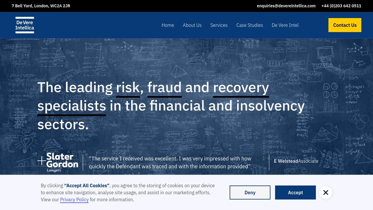 De Vere Intellica website screenshot