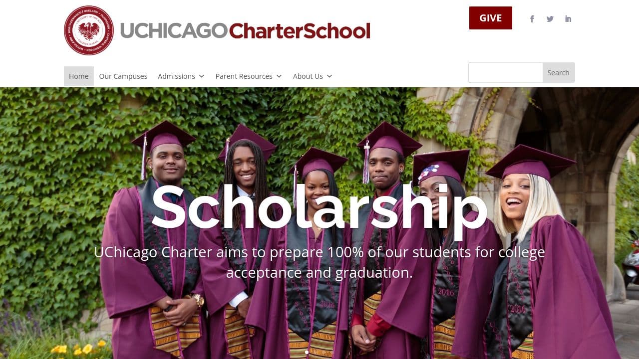 University of Chicago Charter School website screenshot