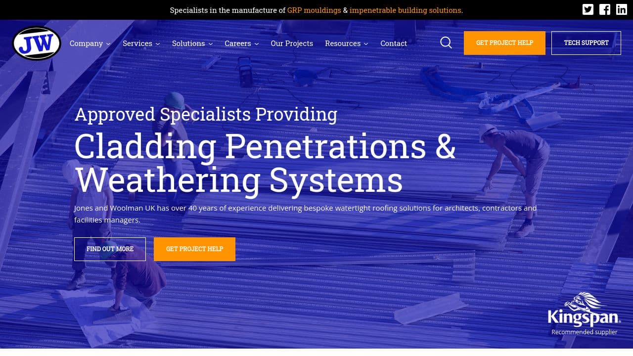 Jones and Woolman UK  website screenshot