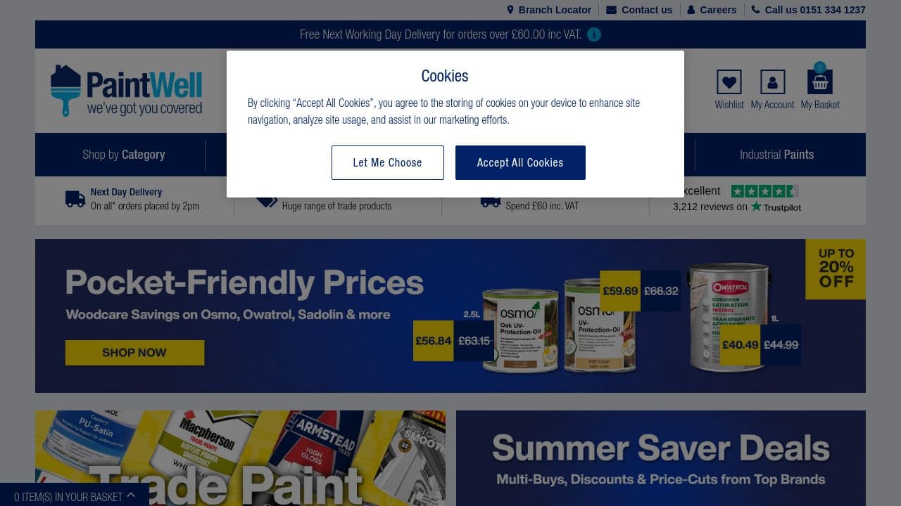 PaintWell website screenshot