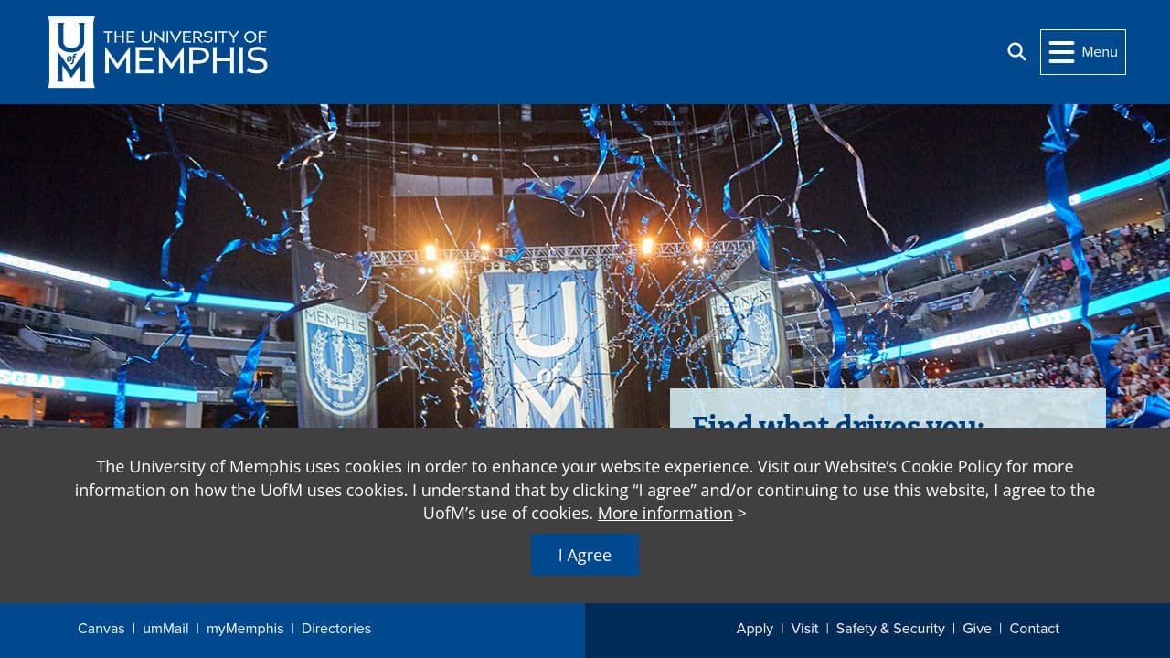 university of memphis website screenshot