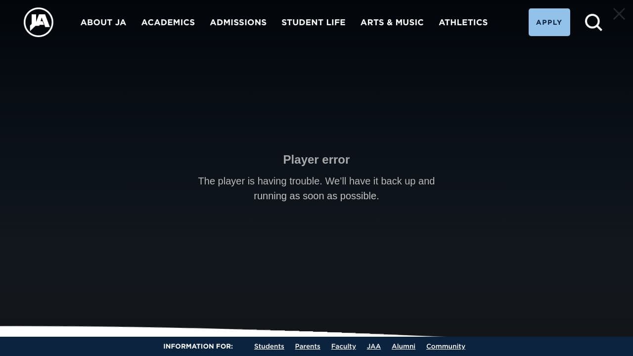 Jackson Academy website screenshot