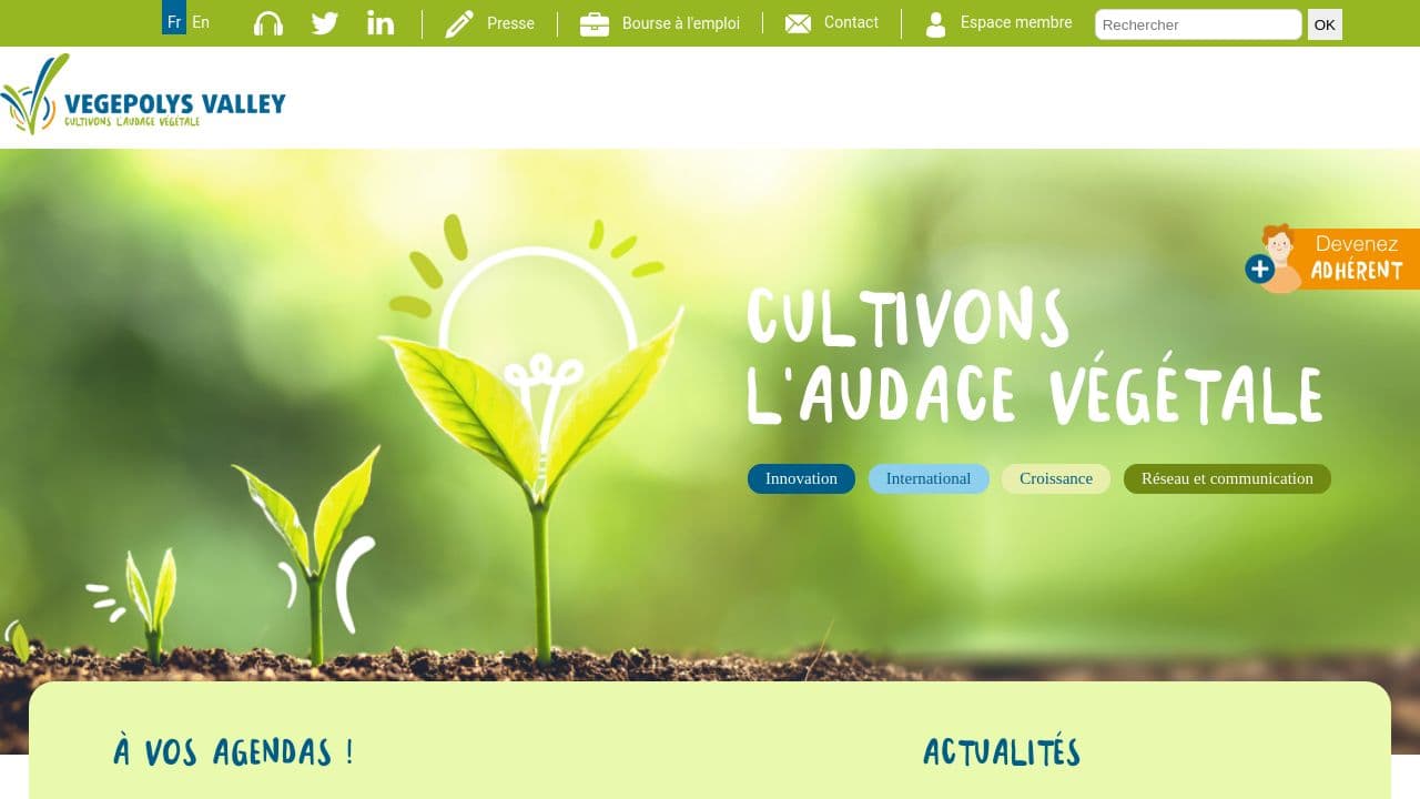 VEGEPOLYS VALLEY  website screenshot