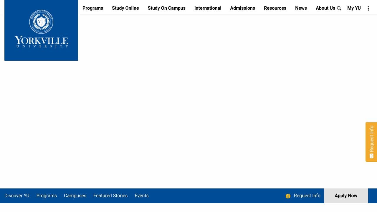 Yorkville University website screenshot