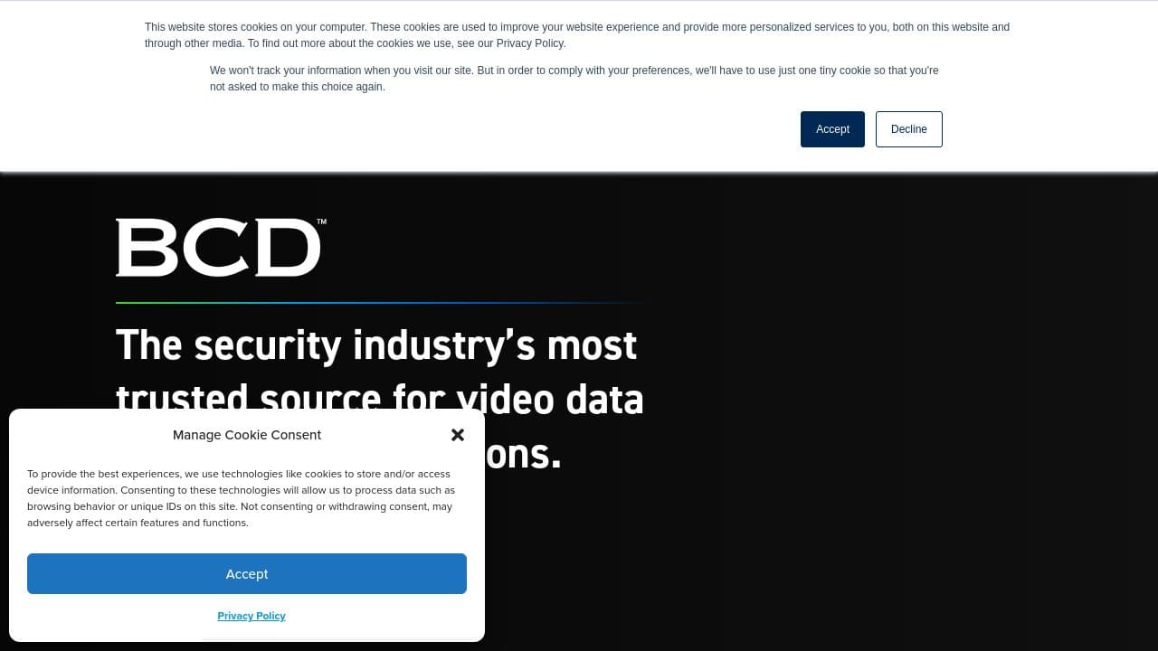 BCD website screenshot