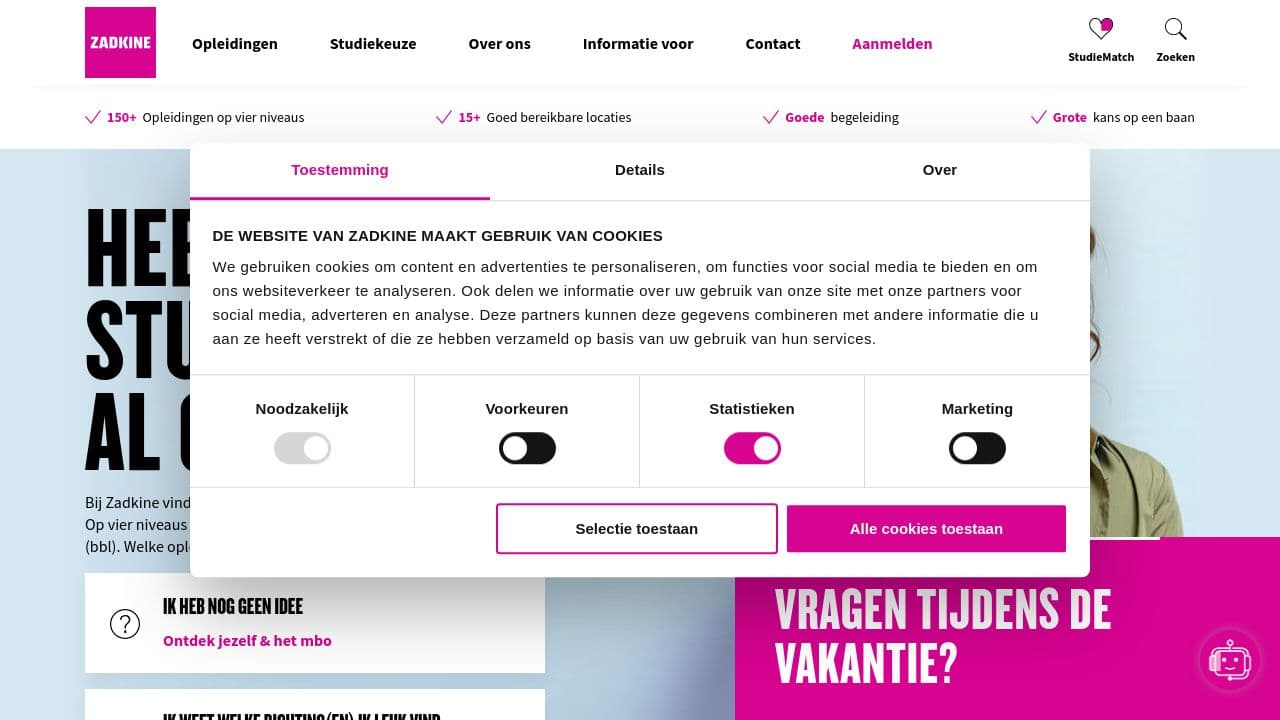 Zadkine website screenshot