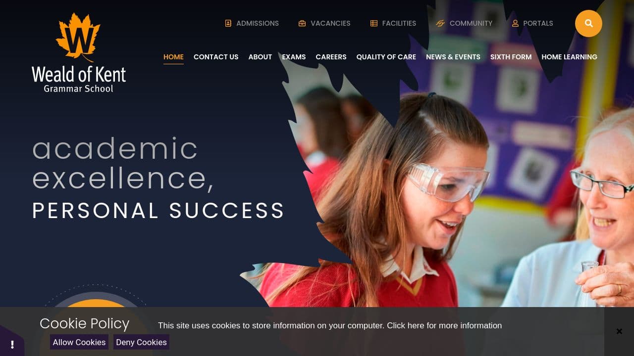 Weald Of Kent Grammar School Academy Trust website screenshot