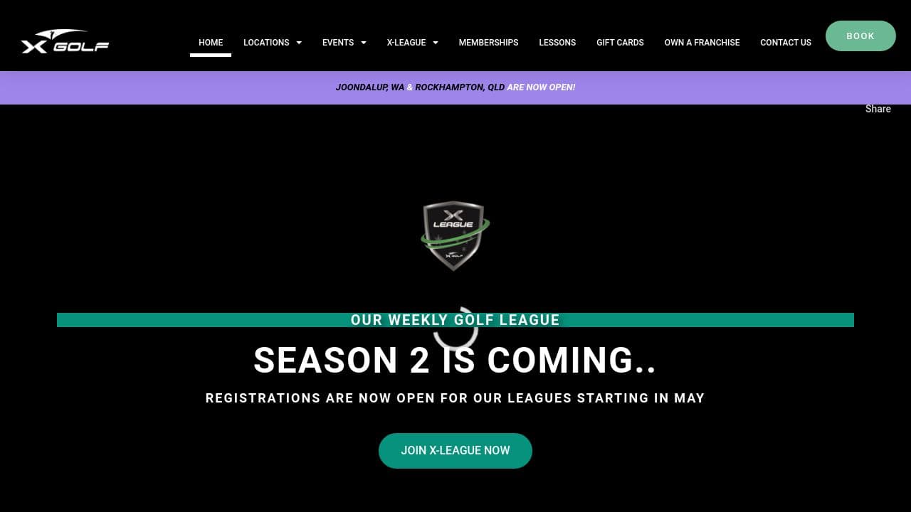 X-Golf Group website screenshot