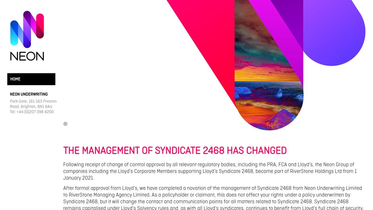 Neon website screenshot