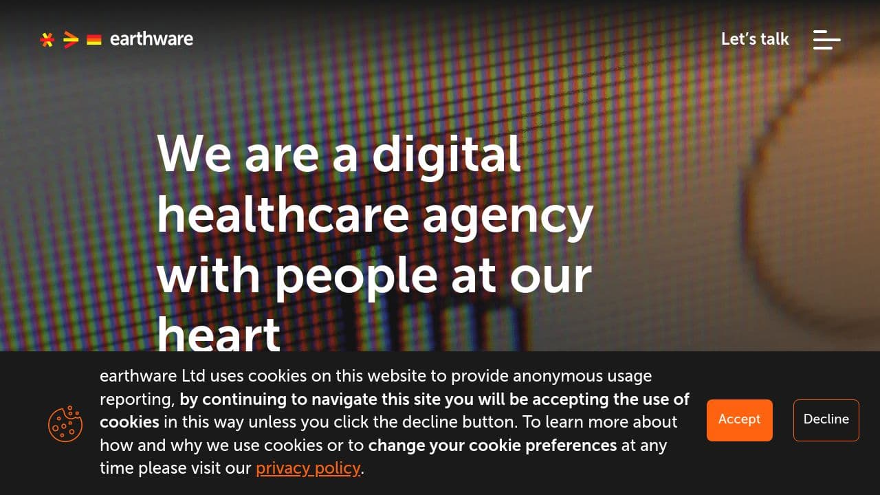 earthware website screenshot