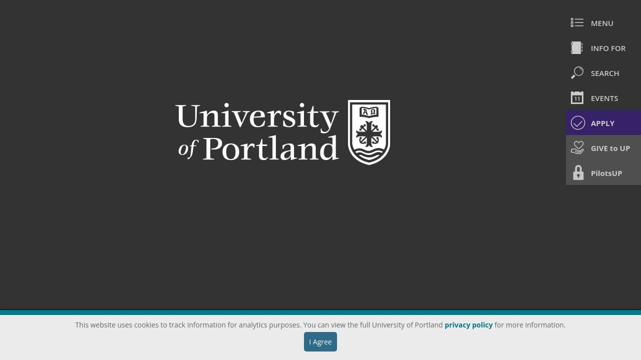 University of Portland website screenshot