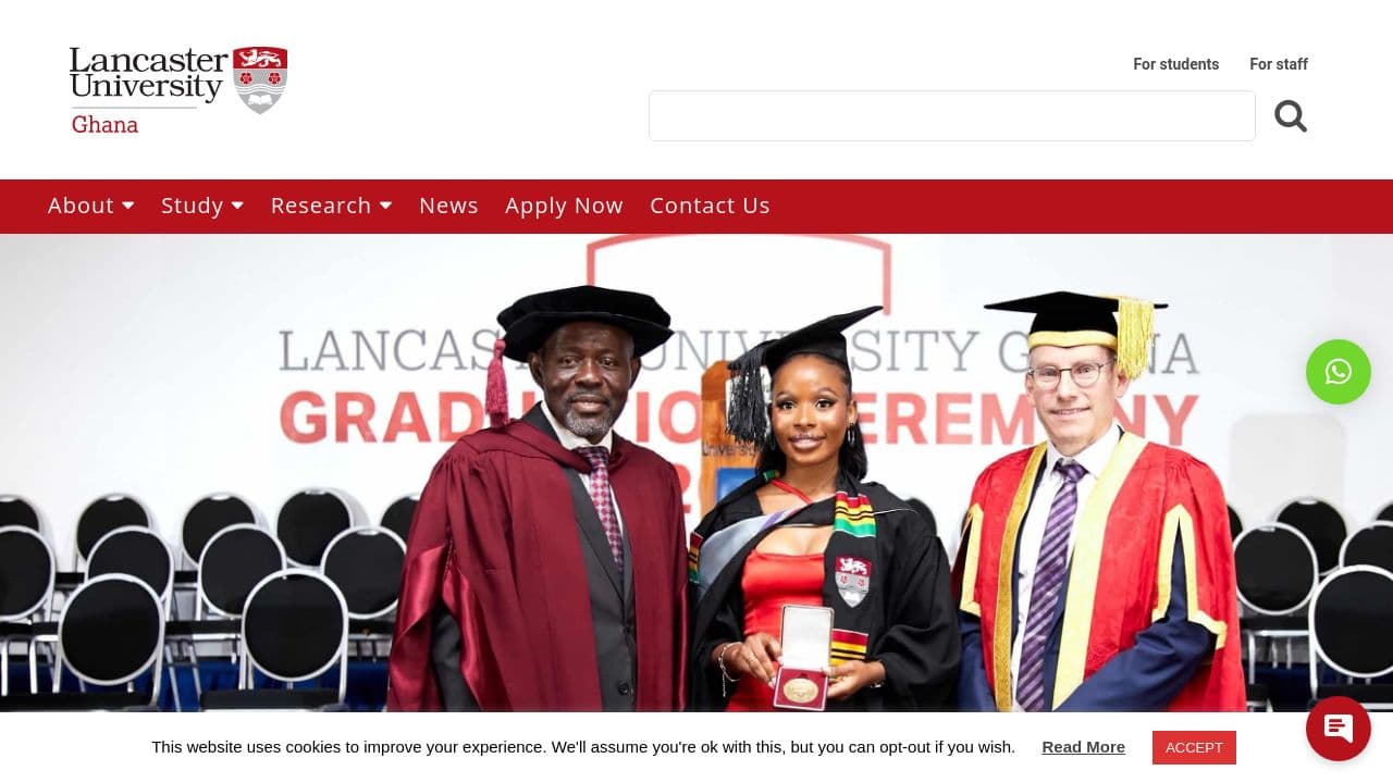 Lancaster University Ghana website screenshot