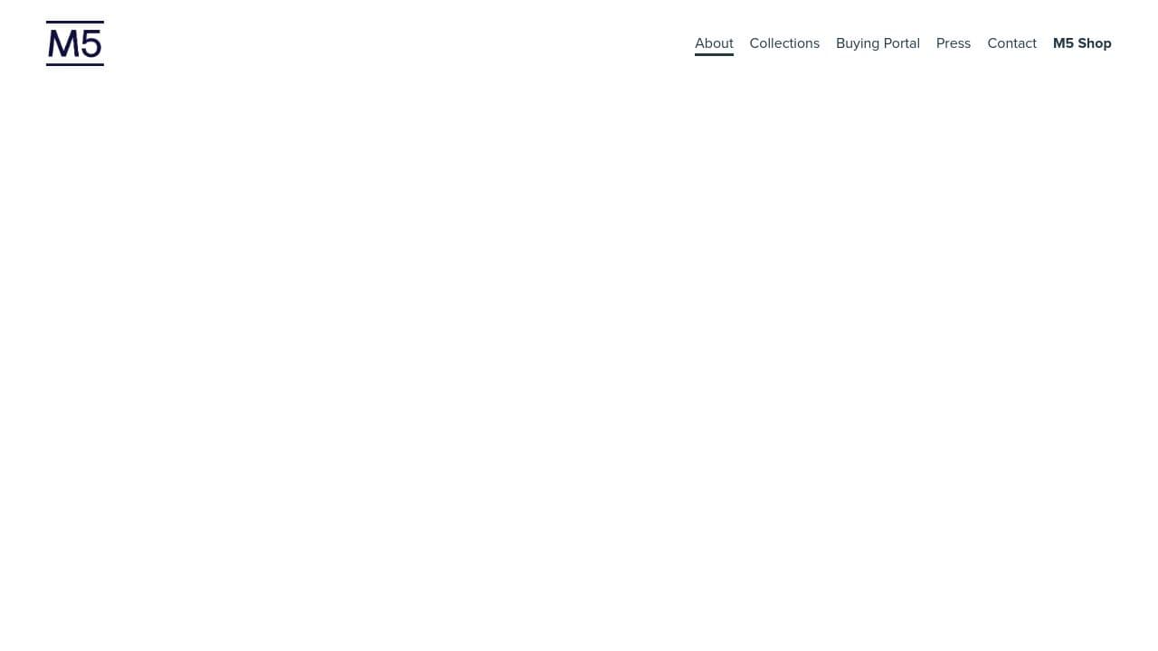 M5 Showroom website screenshot