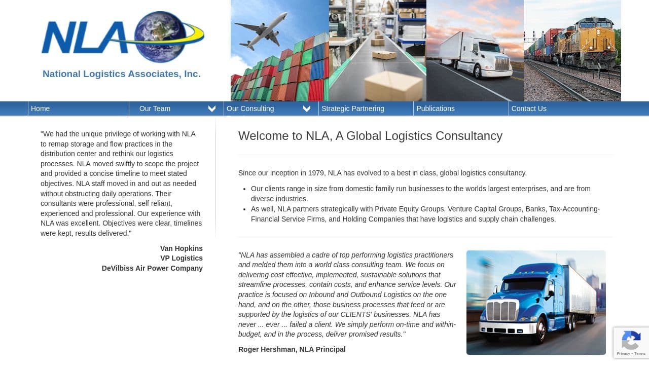 National Logistics Associates Inc website screenshot