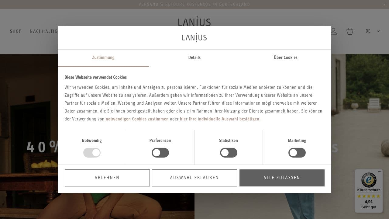 LANIUS website screenshot