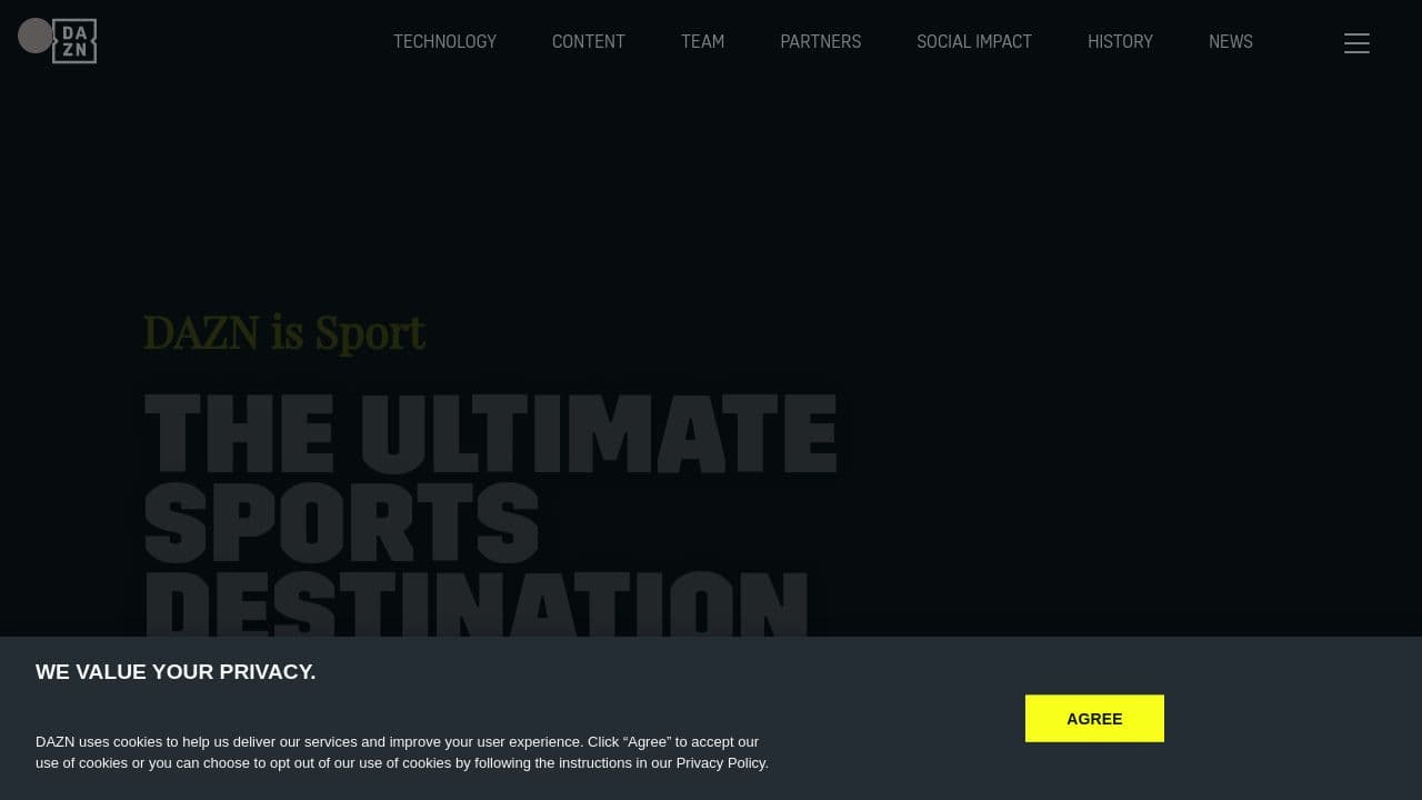 DAZN website screenshot