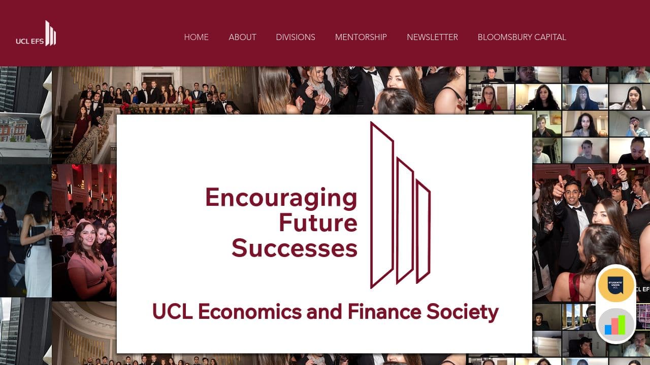 UCL Economics and Finance Society website screenshot