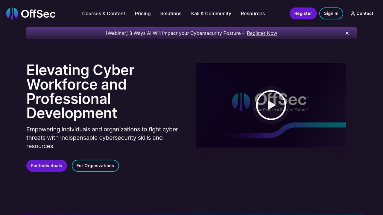 OffSec website screenshot