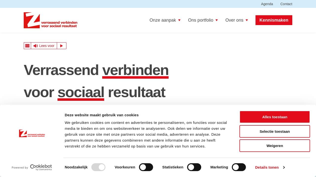 Zet website screenshot