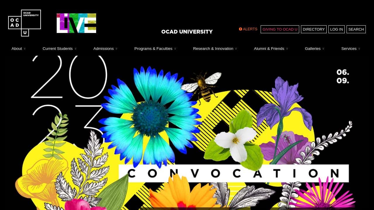 OCAD University website screenshot