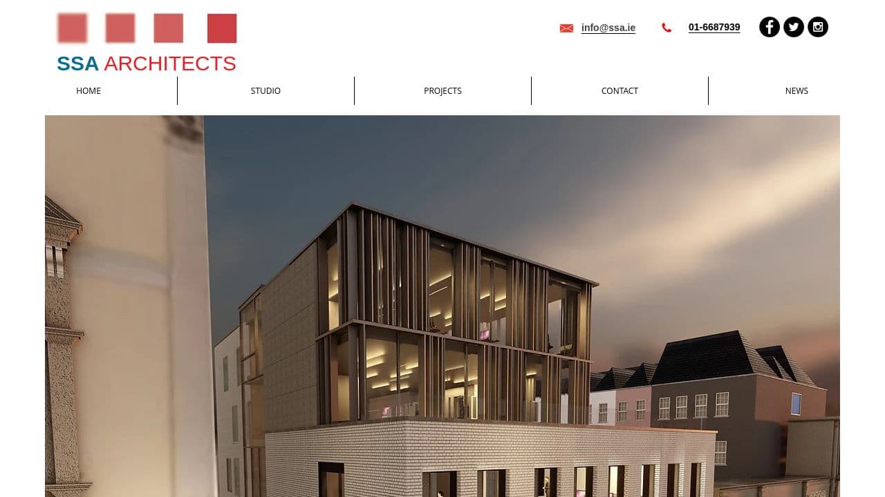 SSA Architects website screenshot