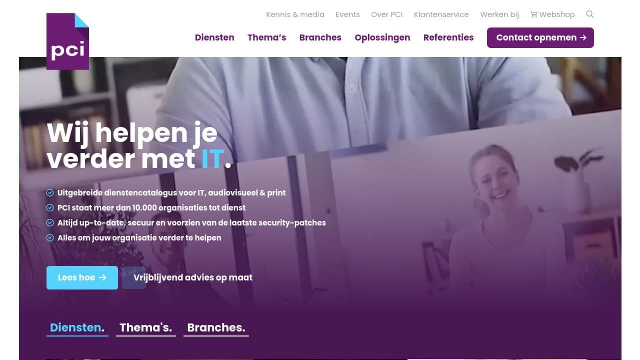 PCI website screenshot