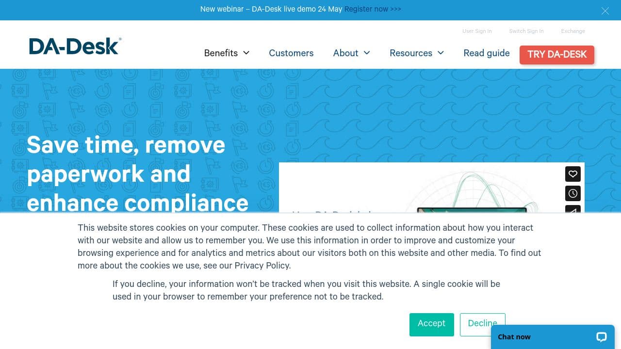 DA-Desk website screenshot