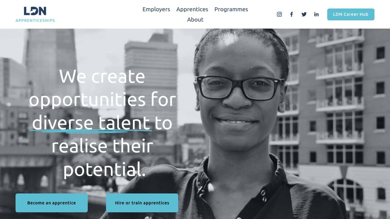 LDN Apprenticeships website screenshot