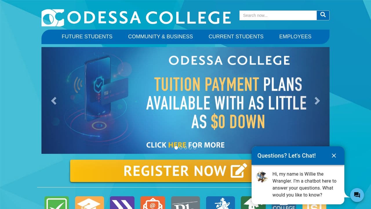 odessa college website screenshot