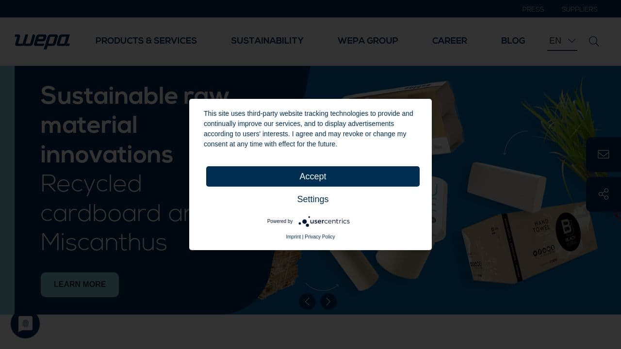 WEPA website screenshot