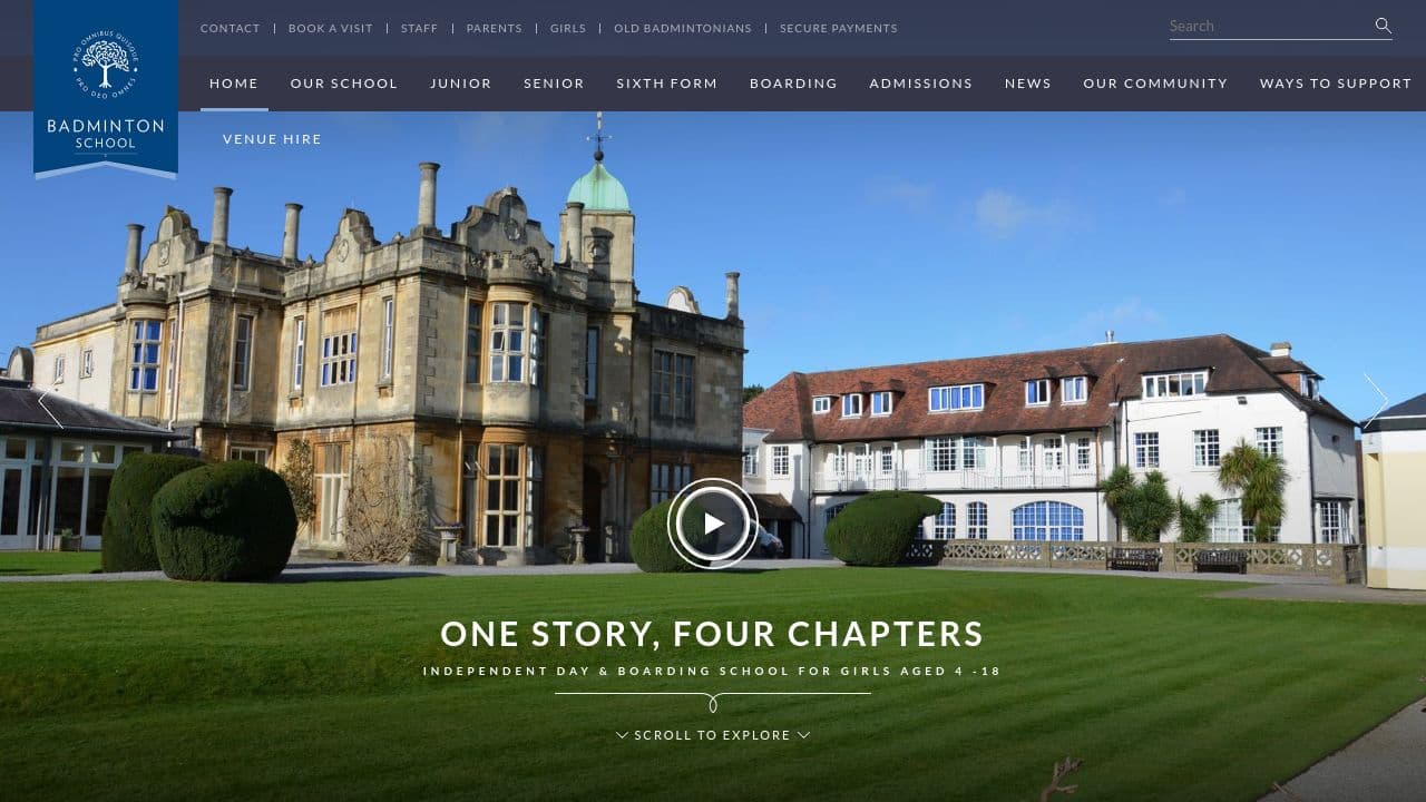 Badminton School website screenshot