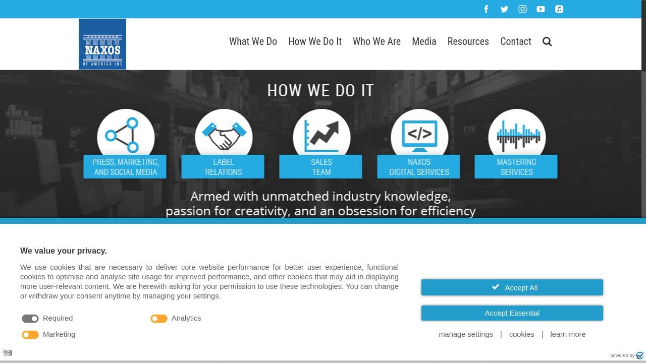 Naxos of America website screenshot