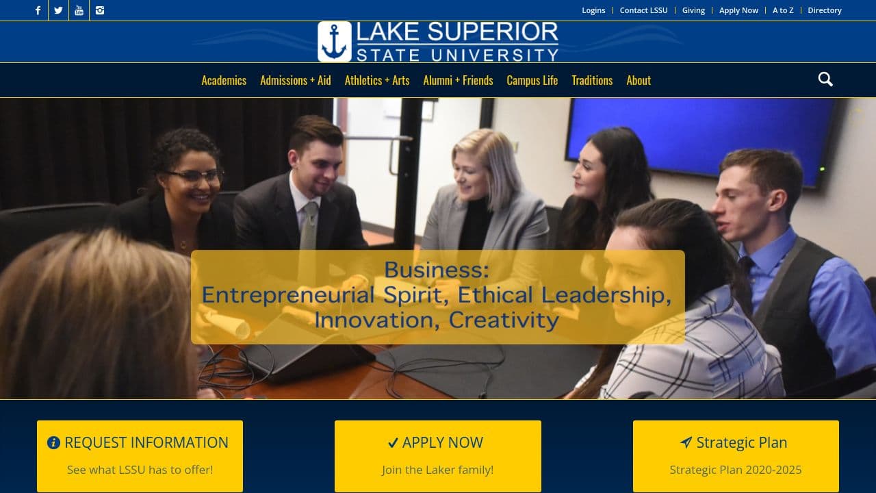 lake superior state university website screenshot