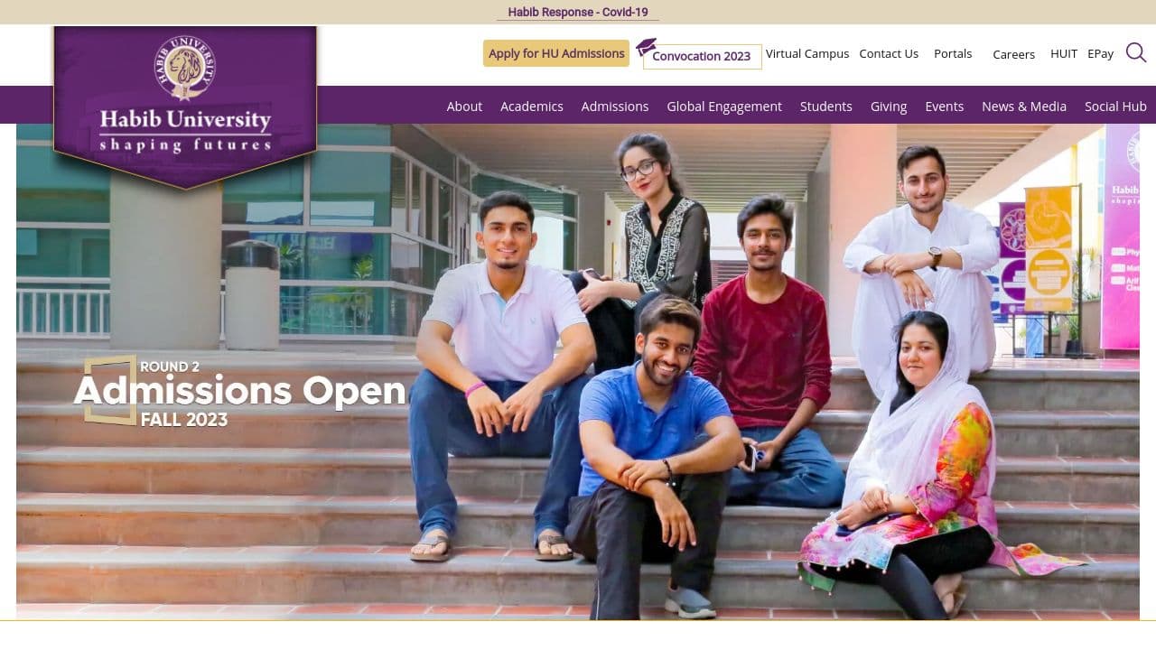 Habib University website screenshot